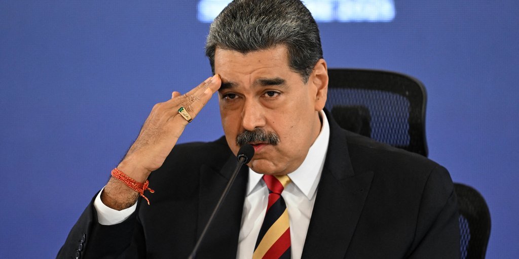 Nicolás Maduro, durante uma entrevista coletiva em Caracas. Federico Parra - 15.set.25/AFP
