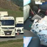 Rodoanel está interditado; motorista envolto em bombas - Foto: Reprodução/Polícia Militar