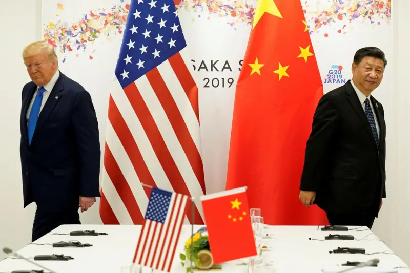 Donald Trump e Xi Jinping em 2019, na reunião do G20 em Osaka, no Japão/REUTERS.