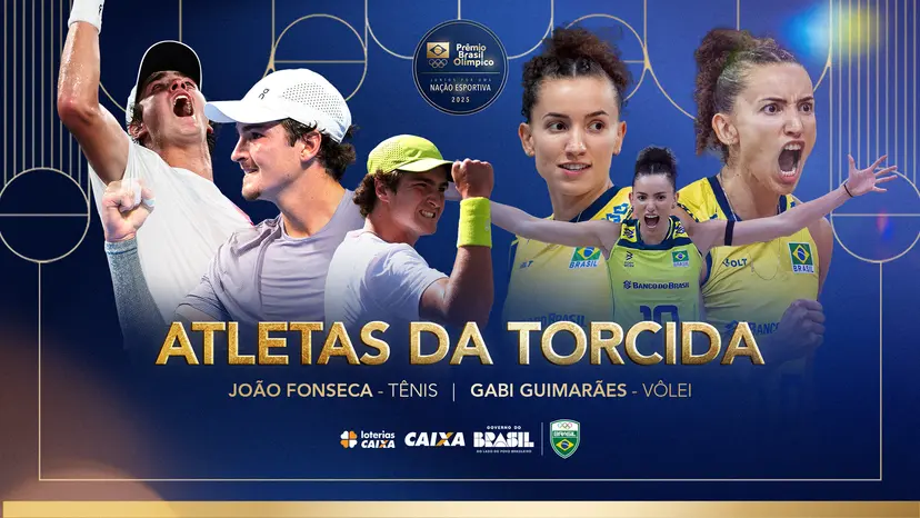 Atletas da torcida: Gabi Guimarães (vôlei) e João Fonseca (Tênis) - Foto: COB