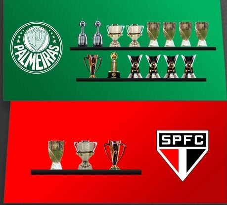 Troféus das equipes no decorrer dos anos após "banana" de Aidar - Foto: Reprodução/90min