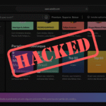 Tela do Spotify ilustrada com arte gráfica após ataque hacker à plataforma.