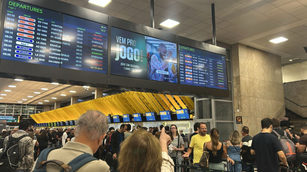 No Aeroporto de Congonhas, na zona Sul da capital, 227 foram voos afetados, com 181 cancelamentos na quarta e 46 somente na manhã desta quinta - Foto: Bruno Teixeira/CNN Brasil