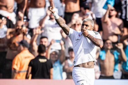 Gabigol marcou em sua reestreia pelo Santos, na primeira rodada do Paulistão – Foto: Raul Barreta/Santos FC