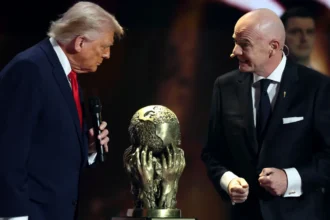 Donald Trump recebe o Prêmio da Paz da Fifa de Gianni Infantino - Foto: Michael Regan - Divulgação/FIFA
