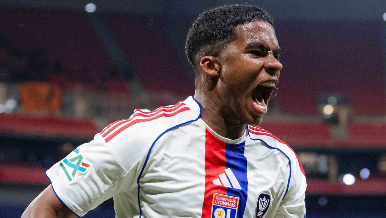 Endrick comemora gol na Copa da França • Divulgação / Lyon