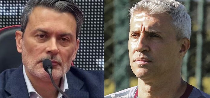 À esquerda, Rui Costa e à direita Hernán Crespo - Foto: Rubens Chiri e Paulo Pinto/São Paulo FC