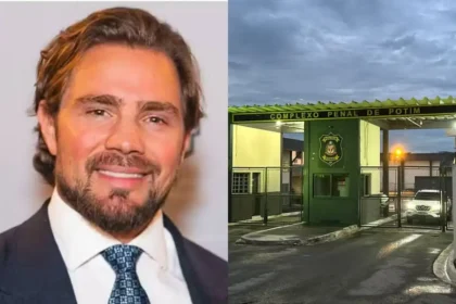 Daniel Vorcaro e fachada da Penitenciária de Potim - Foto: Reprodução