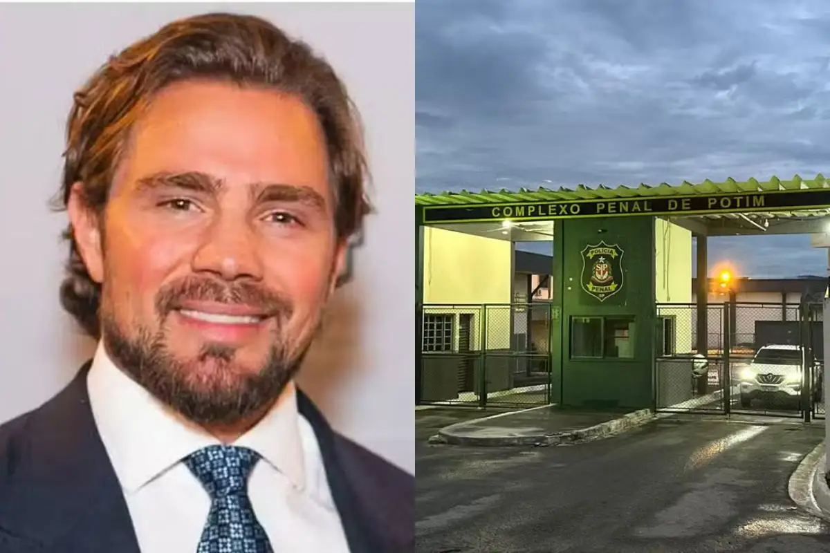 Daniel Vorcaro e fachada da Penitenciária de Potim - Foto: Reprodução