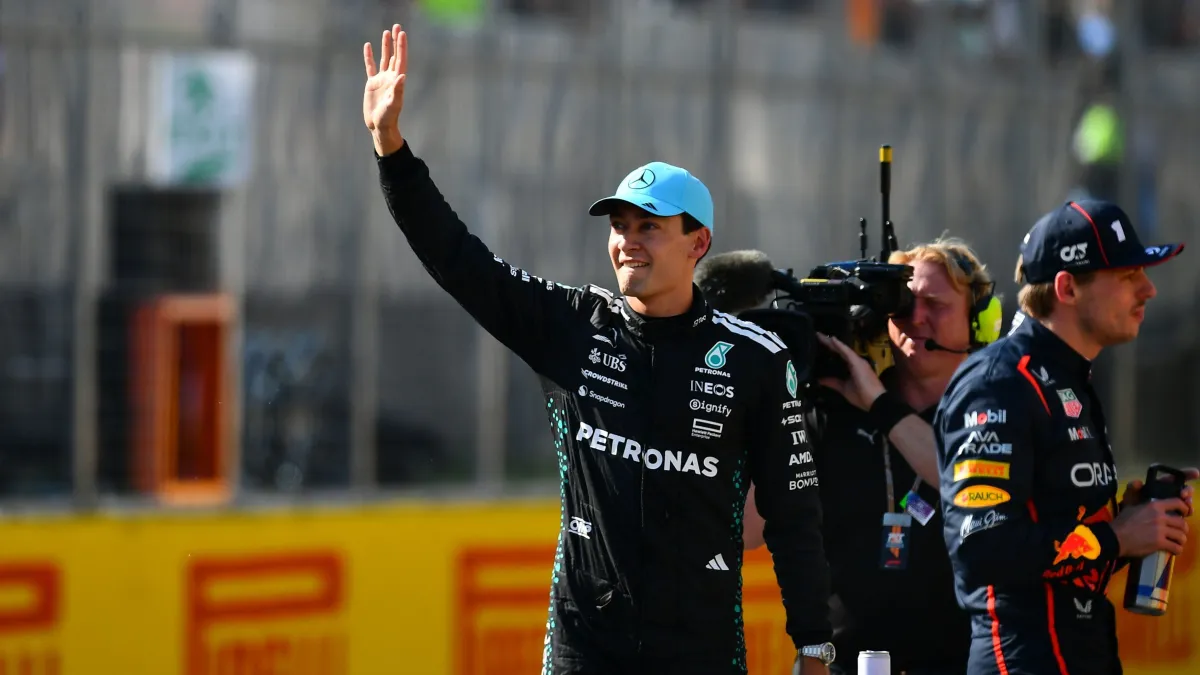 George Russell criticou corrida com poucas movimentações há poucas semanas, no GP dos EUA - Foto: Reprodução/X/Formula 1