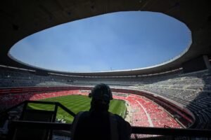 Estádio Azteca, palco da abertura da Copa do Mundo de 2026, será reinaugurado neste sábado — Foto: AFP