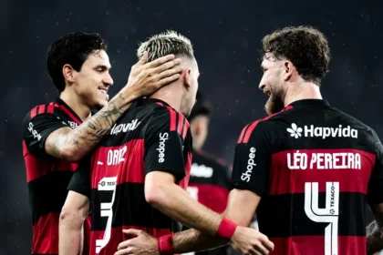 Flamengo comemora gol contra o Remo Foto: Gilvan de Souza/ Flamengo