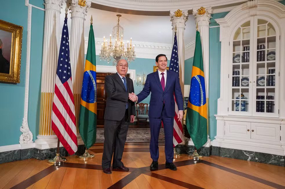 Marco Rubio e Mauro Vieira após reunião em 13 de novembro de 2025 - Foto: Reprodução/X