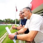 Bap, presidente do Flamengo, e José Boto no Ninho do Urubu - Foto: Marcelo Cortes/Flamengo