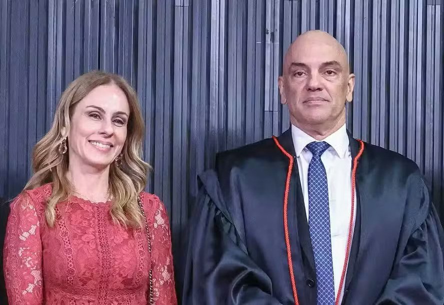 O ministro Alexandre de Moraes e a esposa dele, Viviane Barci de Moraes - Foto: Divulgação/STF
