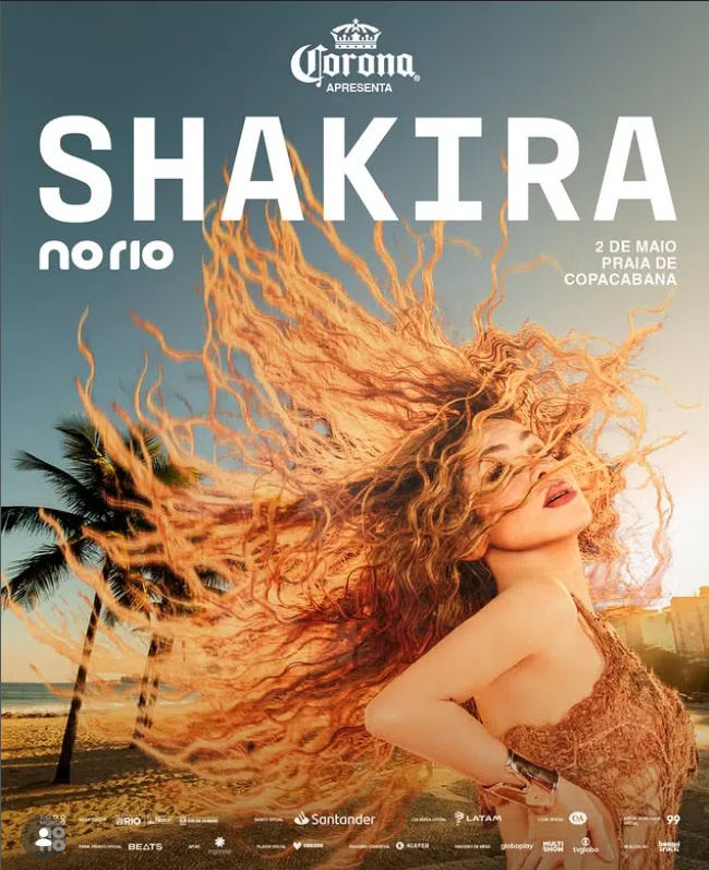 Pôster oficial para o show de Shakira no Rio - Foto: Divulgação/Instagram
