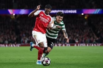 Arsenal e Sporting disputam as quartas de final da Champions - Imagem: Adrian Dennis/AFP