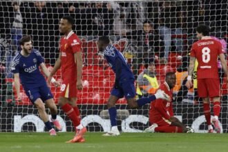 PSG eliminou o Liverpool em Anfield na última Champions — Foto: Reuters/Jason Cairnduff