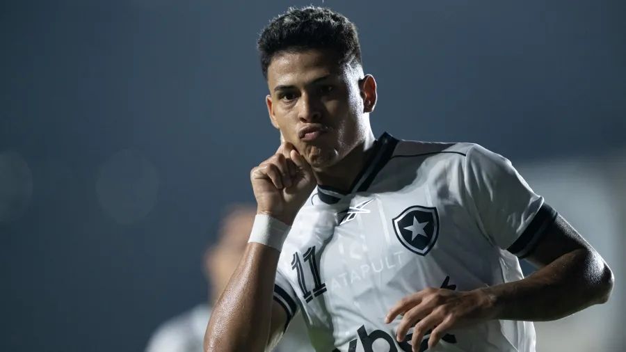 Matheus Martins comemora gol marcado pelo Botafogo contra o Vasco, no Brasileirão Matheus Martins comemora gol marcado pelo Botafogo contra o Vasco, no Brasileirão Imagem: Jorge Rodrigues/AGIF