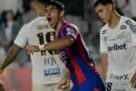 Mathias De Ritis festeja o gol do San Lorenzo contra o Santos Imagem: NELSON ALMEIDA/AFP