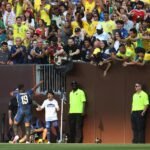Comemoração do Endrick após o 2º gol da seleção. Foto: AFP