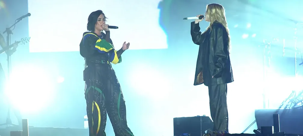 Demi Lovato e Luísa Sonza cantam no The Town 2023 - Foto: Reprodução/Globoplay
