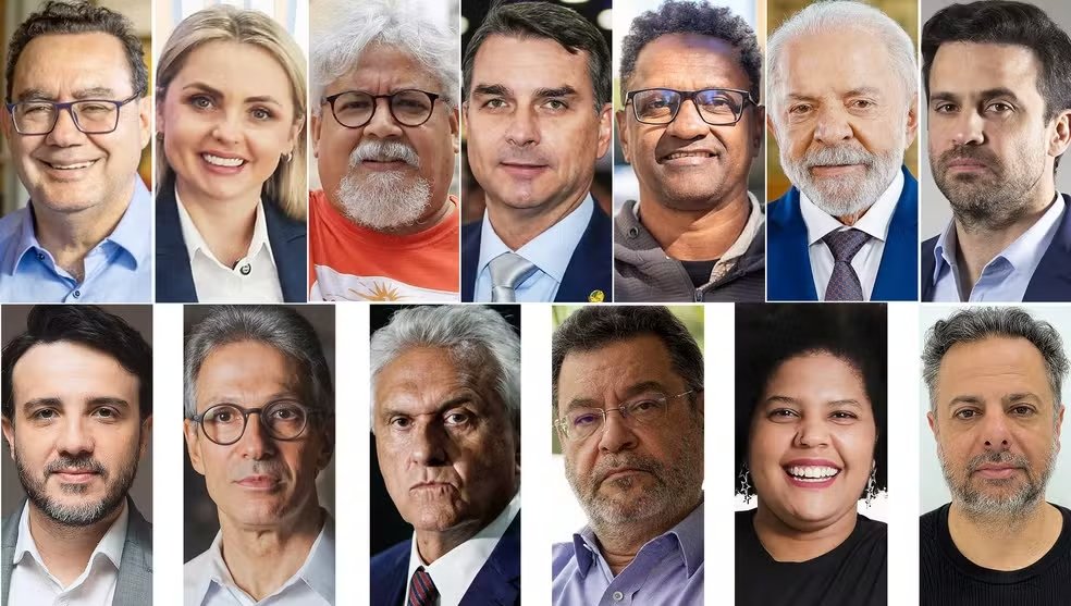 Montagem com todos os candidatos à presidência de 2026 - Foto: Reprodução/Folha de SP
