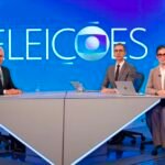 Ronaldo Caiado (PSD) com Renata Vasconcellos e César Tralli nos Estúdios Globo - Foto: Globo/ Manoella Mello