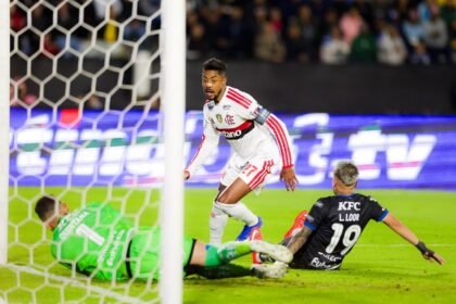 Primeiro gol feito na partida pelo Bruno Henrique. Foto: Flamengo/X